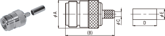 N型 ケーブル用ジャック（圧着タイプ）